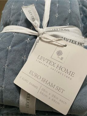 Levtex Blue Euro Sham Set - 2-Pack
